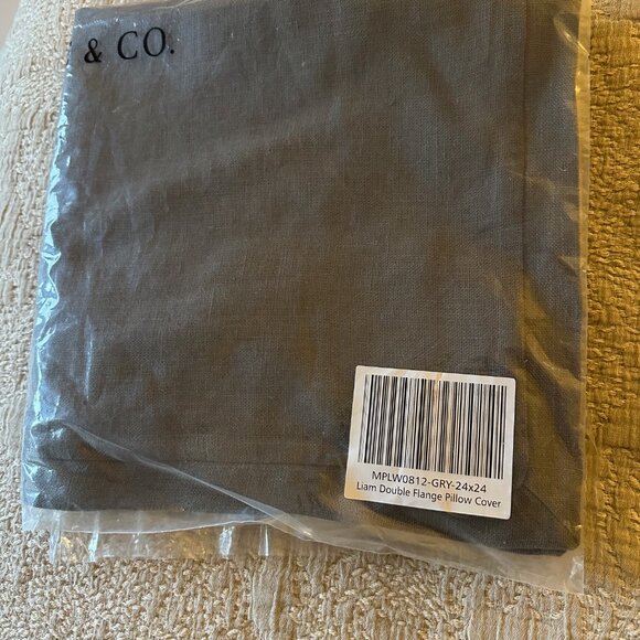 McGee Liam Double Flange Pillow Cover in Grey - Picture 4 of 4